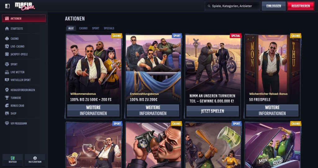 Mafia Casino Bonus Aktionen