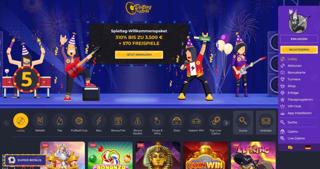rolling slots startseite