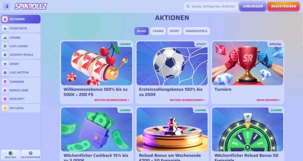 Spinrollz Bonusangebote